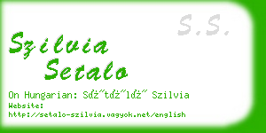 szilvia setalo business card
